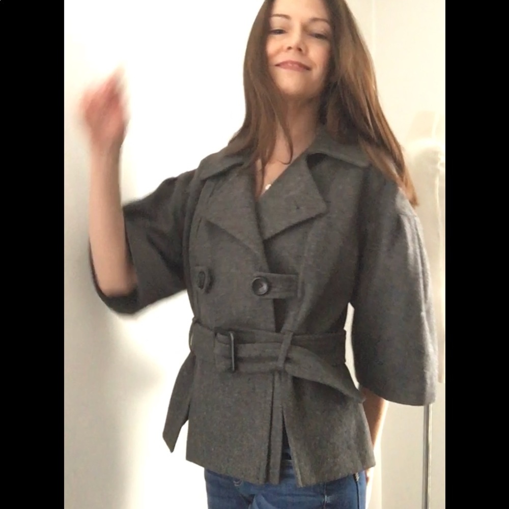 Grey Wool Blend Jacket by Guess